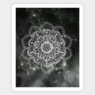 Black galaxy mandala Sticker